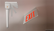 Innova, a unique universal LED EXIT sign with its patented swiveling canopy design is adaptable to any mounting position, wall, ceiling, or sloped ceiling. Its neutral shade and slim, unobtrusive design coordinate with any interior. Features include safe, easy maintenance with slide in/out PC board, laser pen remote testing, quick-connect wire connectors and universal single face / double face feature.<br /><br />Services included: design concepts, design development, prototype, product specification, tooling<div id="green"></div>