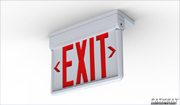 Innova, a unique universal LED EXIT sign with its patented swiveling canopy design is adaptable to any mounting position, wall, ceiling, or sloped ceiling. Its neutral shade and slim, unobtrusive design coordinate with any interior. Features include safe, easy maintenance with slide in/out PC board, laser pen remote testing, quick-connect wire connectors and universal single face / double face feature.<br /><br />Services included: design concepts, design development, prototype, product specification, tooling <div id="green"></div>